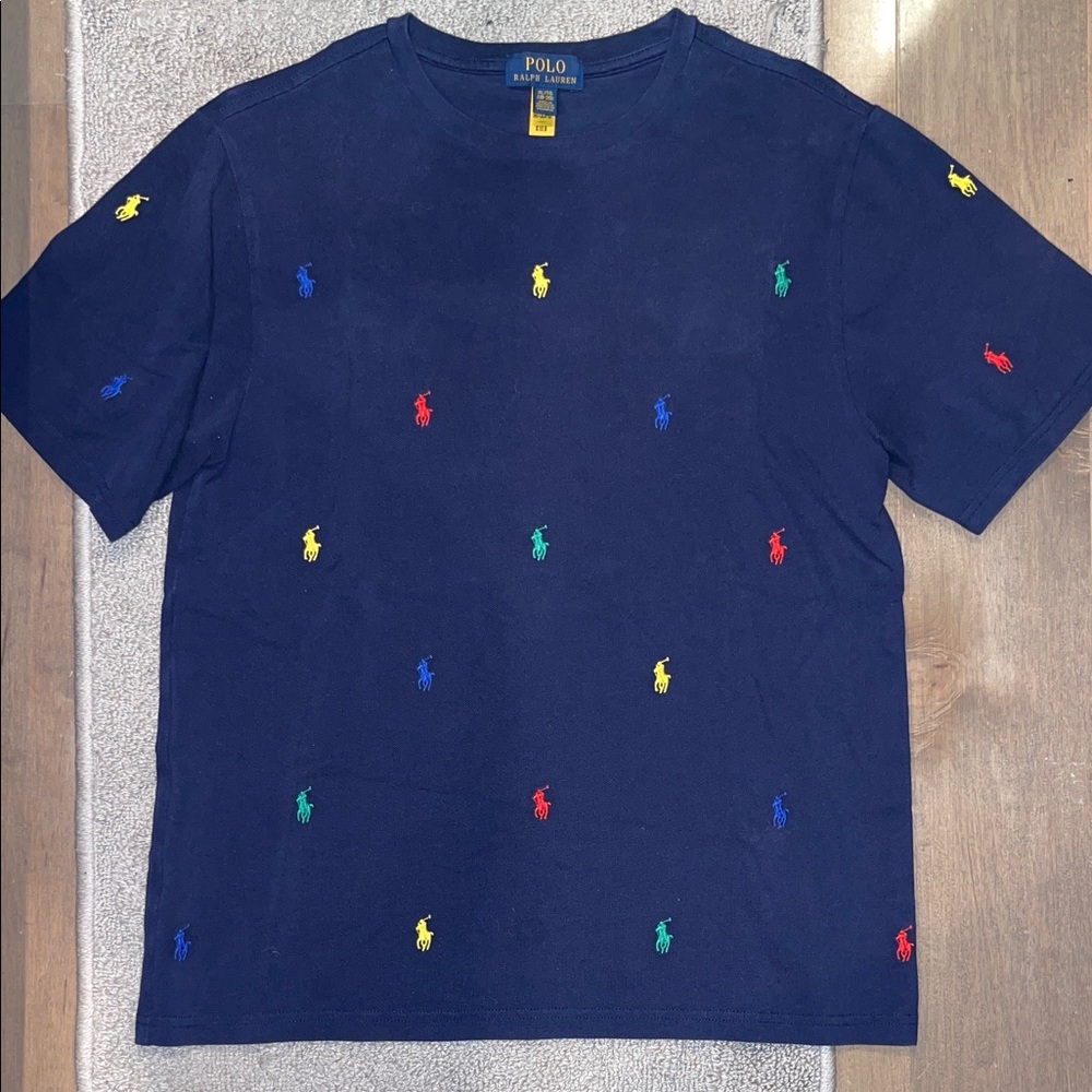 Polo by Ralph Lauren Dark Blue Tee with Colorful Details